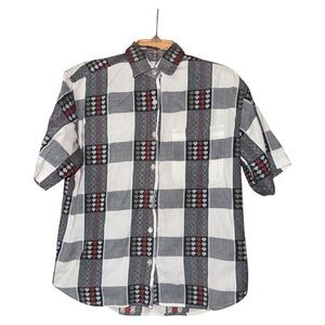 Company One‎ Vintage Granny Embroidered Blouse Hearts Americana Cottage Medium